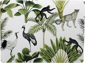 4ks pevné korkové prestieranie Jungle white - 30 * 40 * 0,4 cm