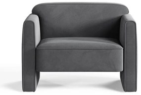 Sivé zamatové kreslo Abby – Micadoni