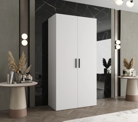Šatníková skriňa 100 cm Borry 1 (biela + čierna). Akcia -21%. Vlastná spoľahlivá doprava až k Vám domov. 1125747