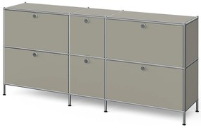 Veľká kovová odkladacia skrinka »CN3« so 6 výklopnými priehradkami, svetlosivá