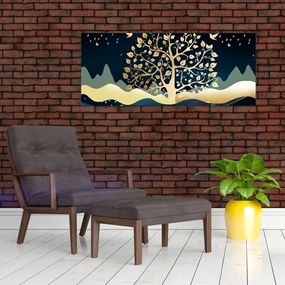 Obraz zlatého stromu (120x50 cm)