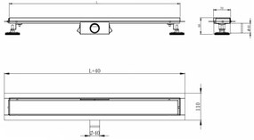 MEXEN sprchový žľab NEREZ M15 600 BLACK