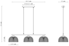 Globo 15393-3 - Luster na lanku VITIANO 3xE14/40W/230V