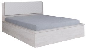 Manželská posteľ 160 cm Desayuno P (dub biely + biela ekokoža) (s roštom). Vlastná spoľahlivá doprava až k Vám domov. 1051697