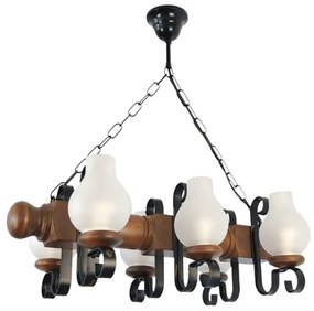 Brilagi - Luster na reťazi RUSTIC 6xE14/40W/230V buk/orech