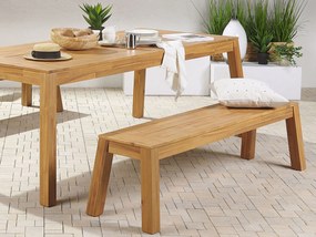 Šesťmiestna sada záhradného nábytku so stoličkami lavicou a stolom agátové svetlé drevo LIVORNO Beliani