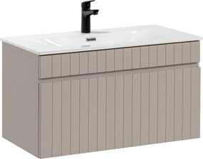 Comad Kúpeľňová skrinka s keramickým umývadlom Iconic Cashmere 80 cm - kašmír