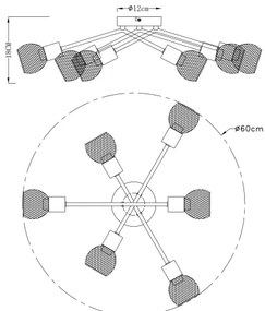 Globo 54028-6S - Prisadený luster FIASTRA 6xE14/40W/230V