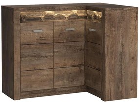 Komoda rohová Indianapolis I15K tmavý jaseň