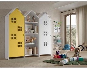 Žlto-biela otvorená detská šatníková skriňa 173x171,5 cm CASAMI BRUGES – Vipack
