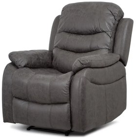 TV a relaxační křeslo, manuální polohování, potah šedá látka v dekoru vintage ků