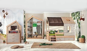 Šatníková skriňa 3D s osvetlenim Boom - dub colorado/šedá
