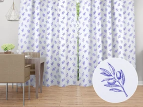 Biante Dekoračný záves TF-114 Modré olivové vetvičky na bielom 140x140 cm