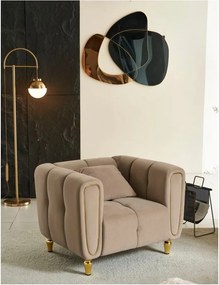 Taupe zamatové kreslo Alma – Mauro Ferretti