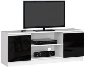 TV stolík Dariel (biela + čierny lesk). Akcia -21%. Vlastná spoľahlivá doprava až k Vám domov. 1069770