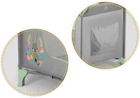Ricokids Cestovná postieľka + matrac + taška 125 x 65 x 78 cm RK-240 mint grey