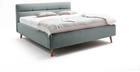 Čalúnená posteľ anika s úložným priestorom 160 x 200 modrá MUZZA