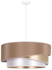 Duolla - Luster na lanku KOBO 1xE27/15W/230V pr. 45 cm béžová/zlatá/biela DU600248