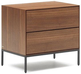 Nočný stolík v dekore orecha v prírodnej farbe Vedrana – Kave Home