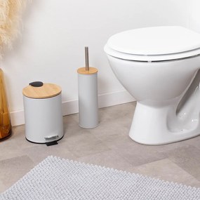 TENDANCE Odpadkový kôš Timeless, sivá/s drevenými prvkami, 2,5 l