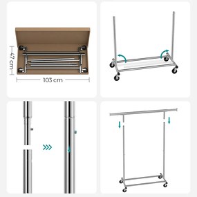 Pojazdný vešiak na oblečenie