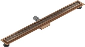 Mexen Flat, lineárny podlahový žľab 80 cm, M33, medená matná, 1C33080-15