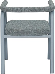 Sivé čalúnené jedálenské kreslá v súprave s podrúčkami 2 ks Ecto – Hübsch