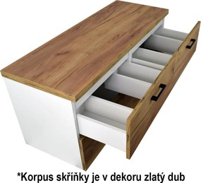 Comodo Kúpeľňová skrinka pod doskové umývadlo Agria GO 120-HD - zlatý dub/zlatý dub