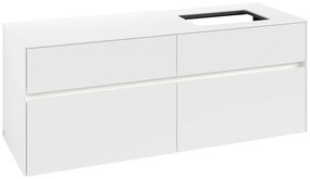 VILLEROY &amp; BOCH Collaro závesná skrinka pod umývadlo na dosku (umývadlo vpravo), 4 zásuvky, s LED osvetlením, 1400 x 500 x 548 mm, White Matt, C118B0MS