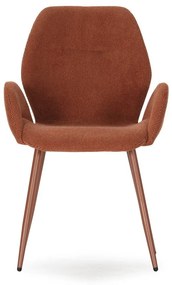 Terakotové čalúnené jedálenské kreslá v súprave 2 ks Ansu – Marckeric