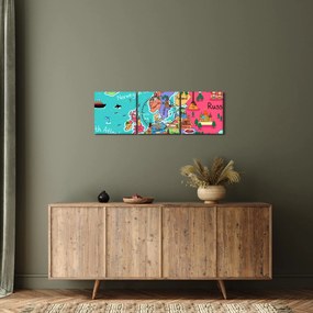 Obraz - Detská mapa Európy (s hodinami) (90x30 cm)