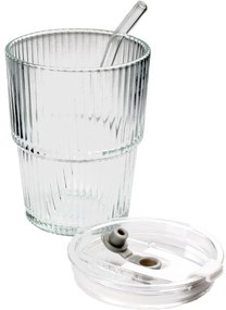 Toro Pohár so slamkou 320 ml, 9,5 x 9,5 x 11,3 cm