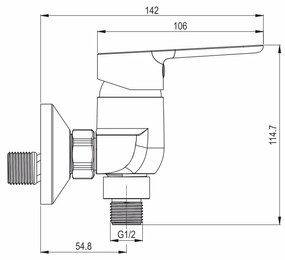 Mereo Mereo, Nástenná sprchová batéria100mm, so spŕch. súpravou, kompletný set, MER-CB610AZL