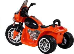 LEAN CARS Elektrická motorka pre deti JT568, trojkolesová, LED, oranžová