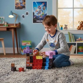 MULTISTORE Magnetické kocky 86 dielov – magnetická stavebnica pre deti 3+ so šablónami