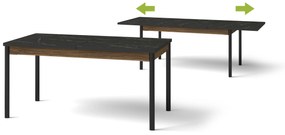 Rozkladací jedálenský stôl Phelan P14 (orech warmia + čierna). Akcia -20%. Vlastná spoľahlivá doprava až k Vám domov. 1062544