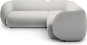 Svetlosivá zamatová rohová pohovka (pravý roh/do L) Kate – Micadoni