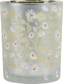 Sklenený svietnik so sedmokráskami Wild Flowers Daisies M - Ø 10*12 cm