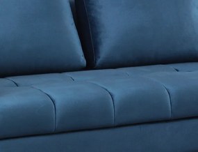 Rohová sedacia súprava Paris, modrá látka, ľavý roh