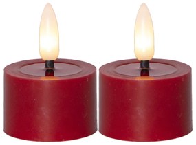 STAR TRADING Čajová LED svíčka Flamme Flow Red 4 cm – set 2 ks