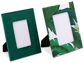 Dva fotorámiky 26x21 cm, 24x19 cm GRENO zelené, s listami