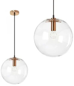 Toolight - Závesné sklenené stropné svietidlo Lassi 20 cm 1xE27, Ružové zlato, OSW-00130