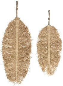 Dekorácia na stenu z rafie Oasis Leaf 29x70 cm + 24x50 cm