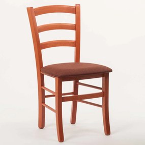 Stima stolička PAYSANE s čalúneným sedákom Vyberte odtieň ->: Čerešňa, Vyberte látku ->: LUX Bronzová 11