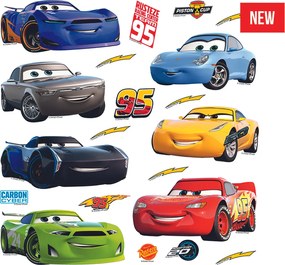 Detská samolepka na stenu - DISNEY - Autá - pretekári - 30x30 cm