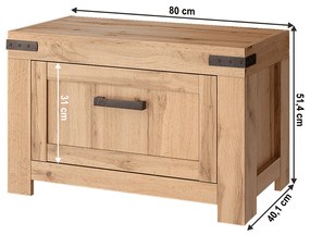 Skriňa na topánky MORATIZ, dub Wotan