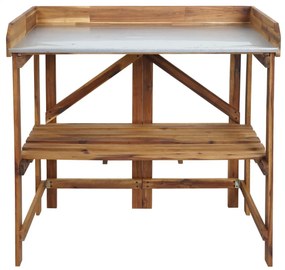 Stôl na rastliny HWC-L18, akáciové drevo - hnedá