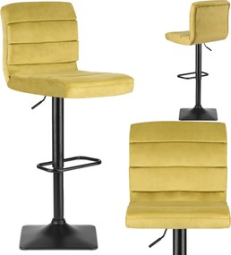 Barová stolička s operadlom SOFOTEL Drava - žltá