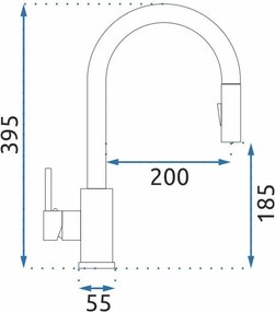 Rea Fresh, drezová batéria s výsuvnou výlevkou, čierna matná, REA-B9147