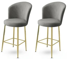 Sada barových stoličiek Alte Grey and Gold, 2 ks